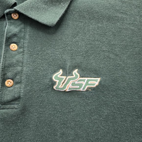 USF Bulls Polo Shirt Lee‎ Mens Large Green Vintage College Football Sports - Picture 3 of 8